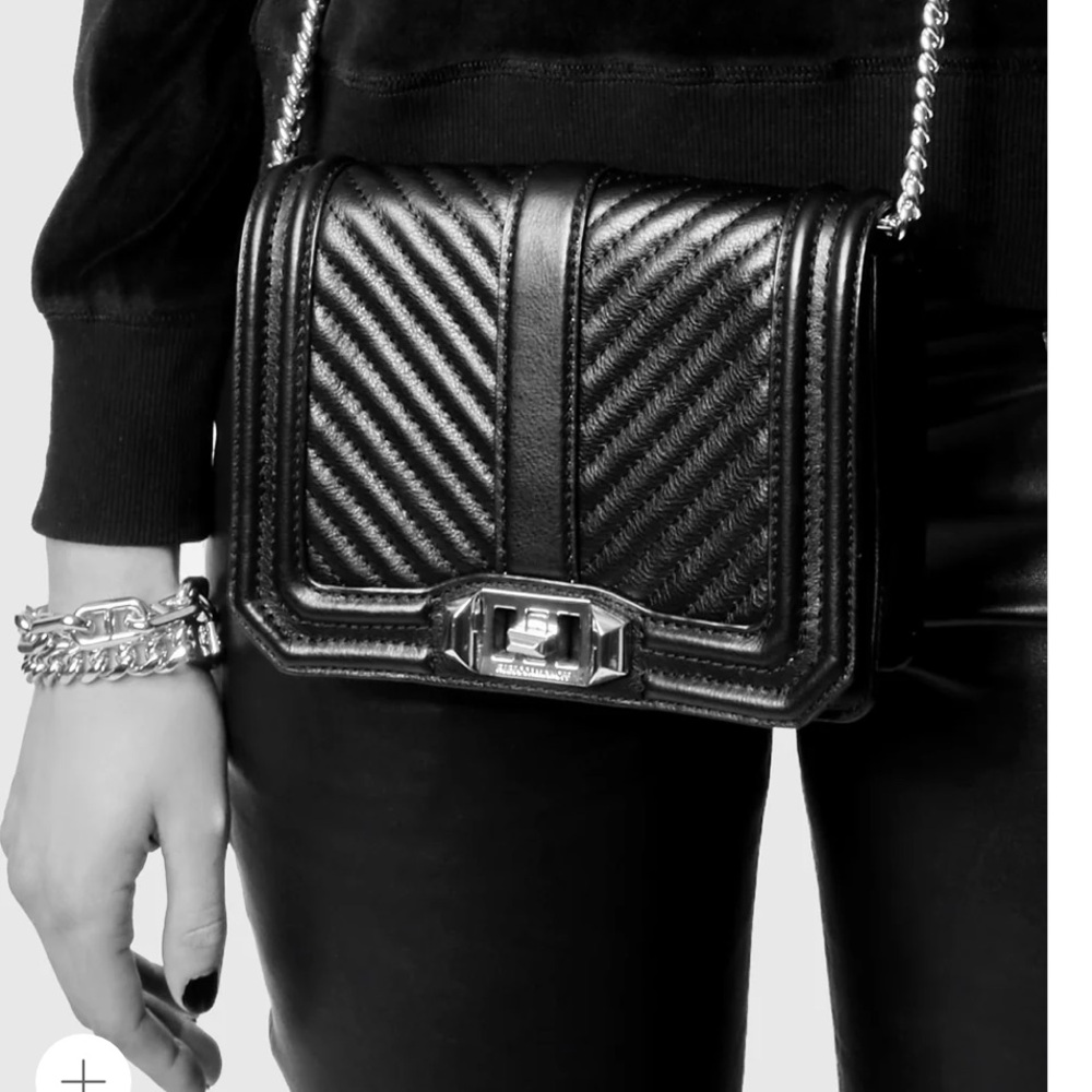 Rebecca Minkoff Black Leather Chevron Handbag